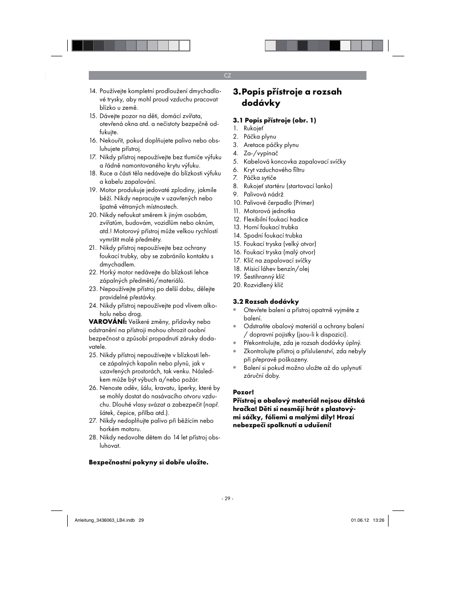 Popis přístroje a rozsah dodávky | Florabest FBLB 33 A1 User Manual | Page 29 / 62