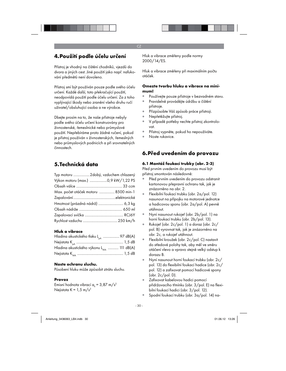 Použití podle účelu určení, Technická data, Před uvedením do provozu | Florabest FBLB 33 A1 User Manual | Page 30 / 62