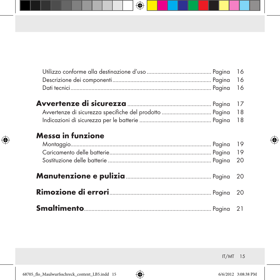 Avvertenze di sicurezza, Messa in funzione, Manutenzione e pulizia | Rimozione di errori, Smaltimento | Florabest Z31049 User Manual | Page 15 / 47