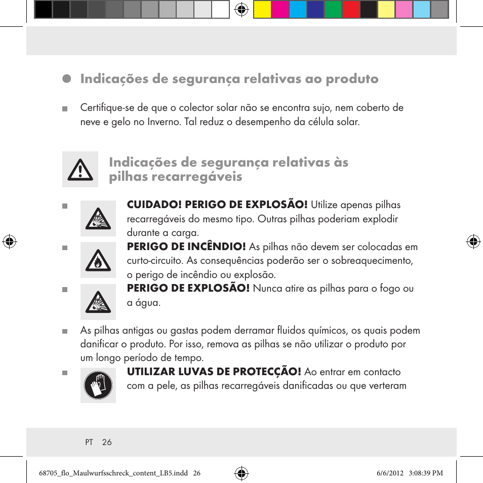 Indicações de segurança relativas ao produto | Florabest Z31049 User Manual | Page 26 / 47
