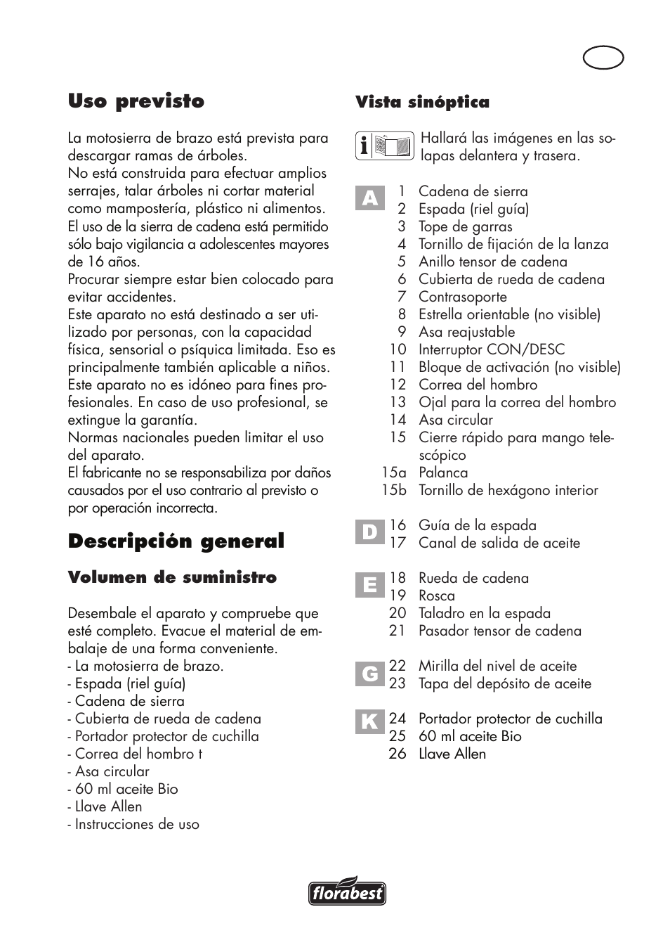 Uso previsto, Descripción general | Florabest FHE 550 B2 User Manual | Page 5 / 64
