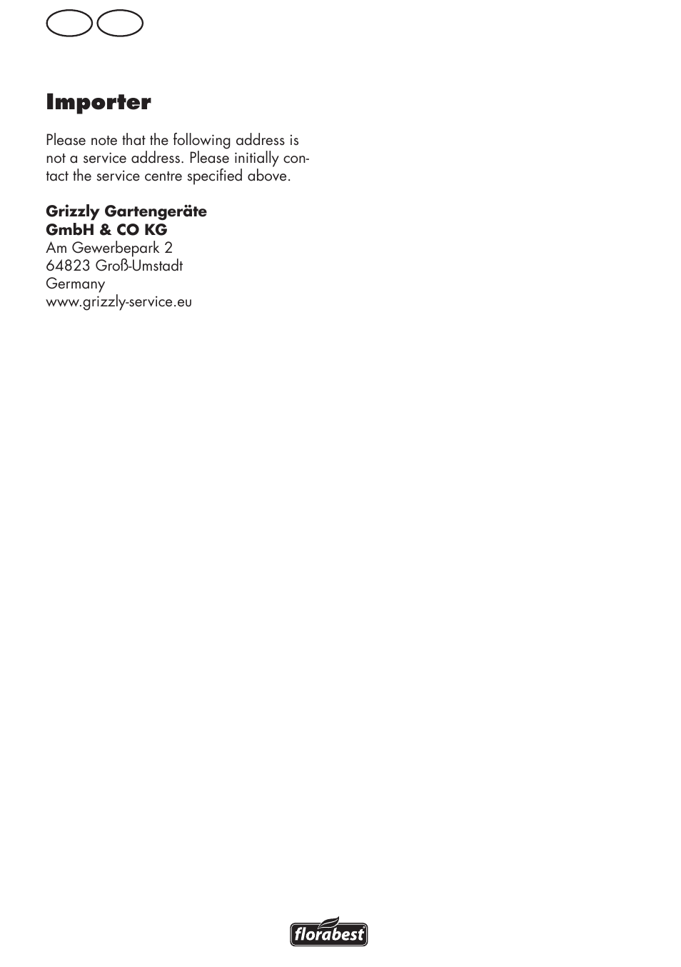 Importer, Gb mt | Florabest FGPS 1100 B2 User Manual | Page 22 / 40