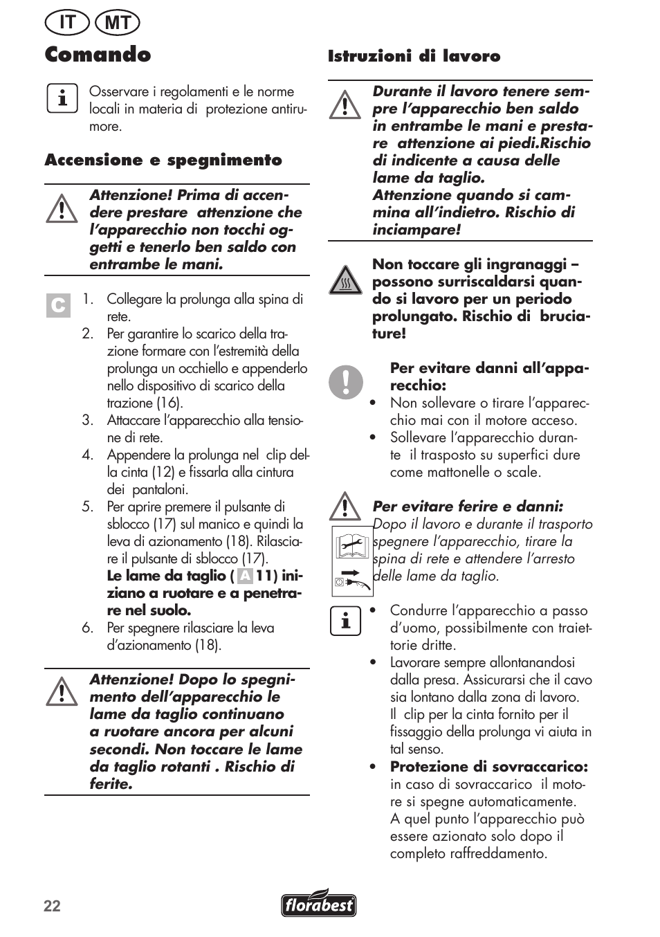 Comando, Mt it | Florabest FGH 710 A1 User Manual | Page 22 / 68