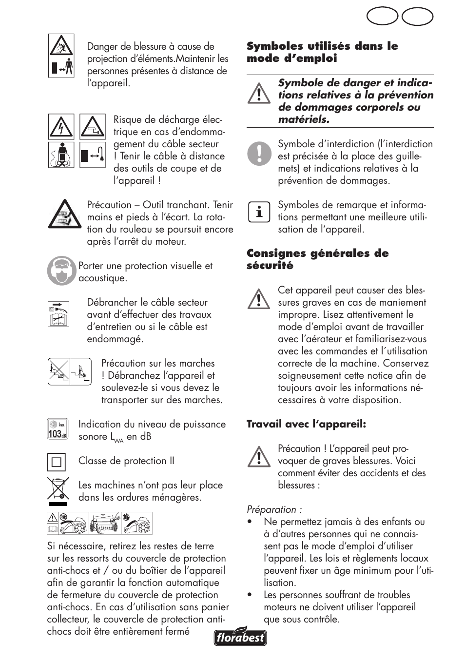 Ch fr | Florabest FLV 1200 A1 User Manual | Page 21 / 68
