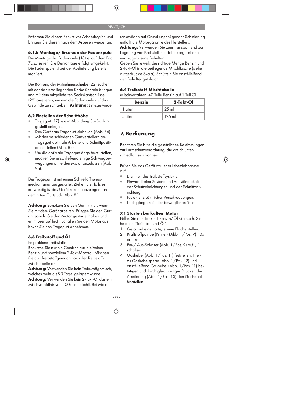 Bedienung | Florabest FBS 43 A1 User Manual | Page 79 / 90