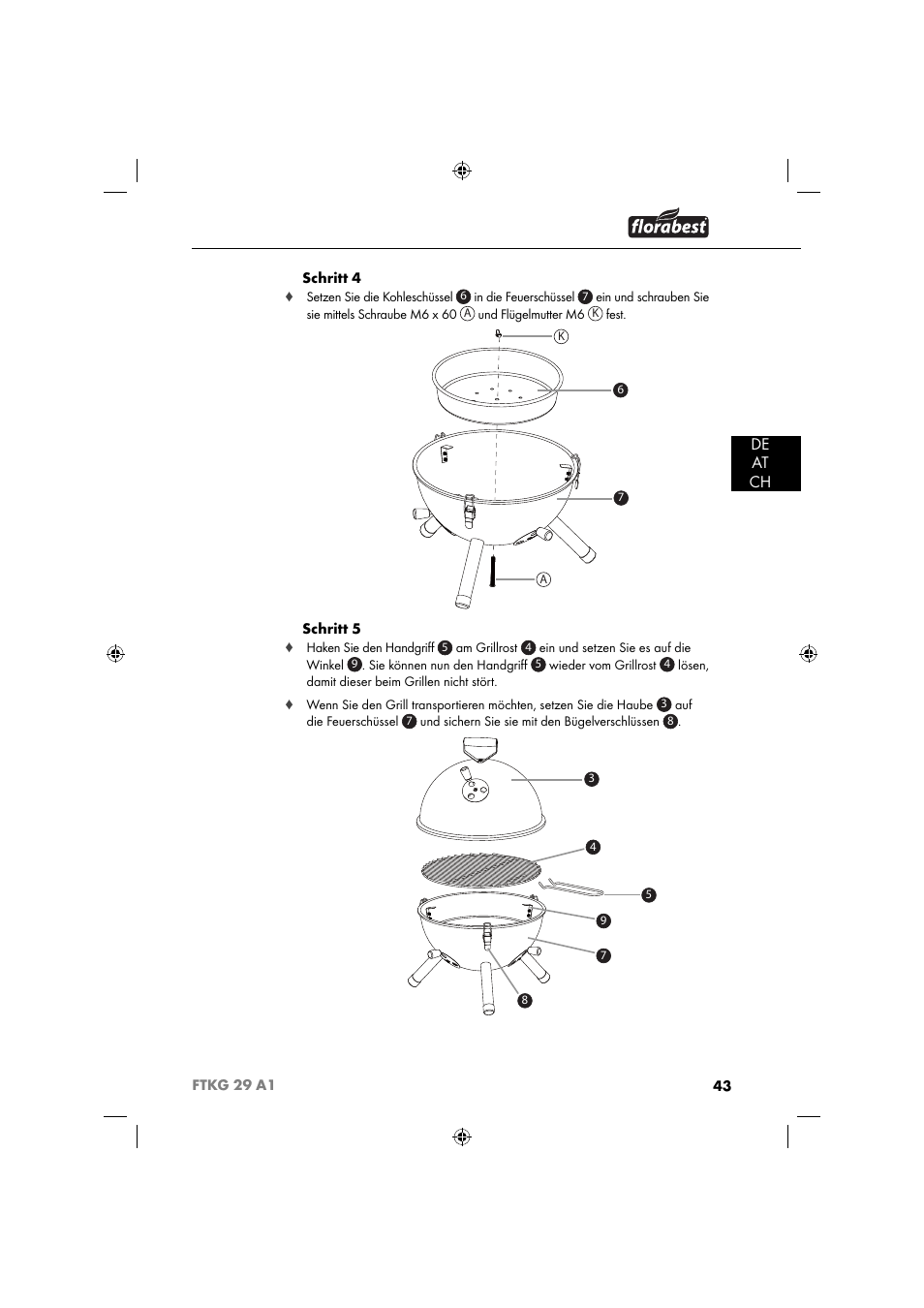 De at ch | Florabest FTKG 29 A1 User Manual | Page 46 / 51