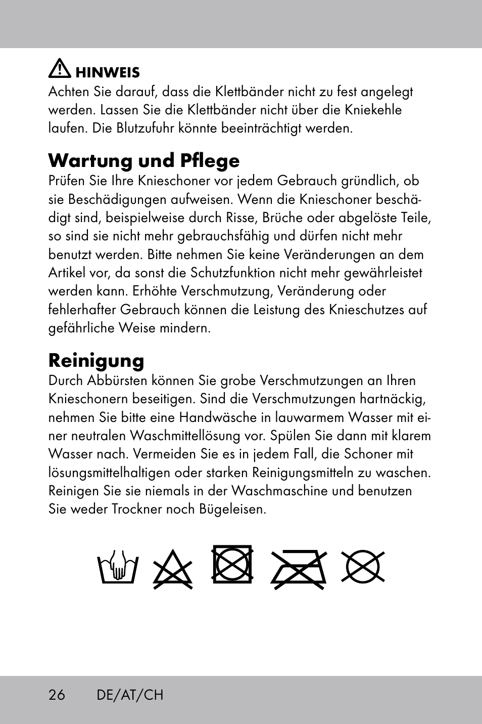 Wartung und pflege, Reinigung | Florabest Knee Pads User Manual | Page 24 / 28
