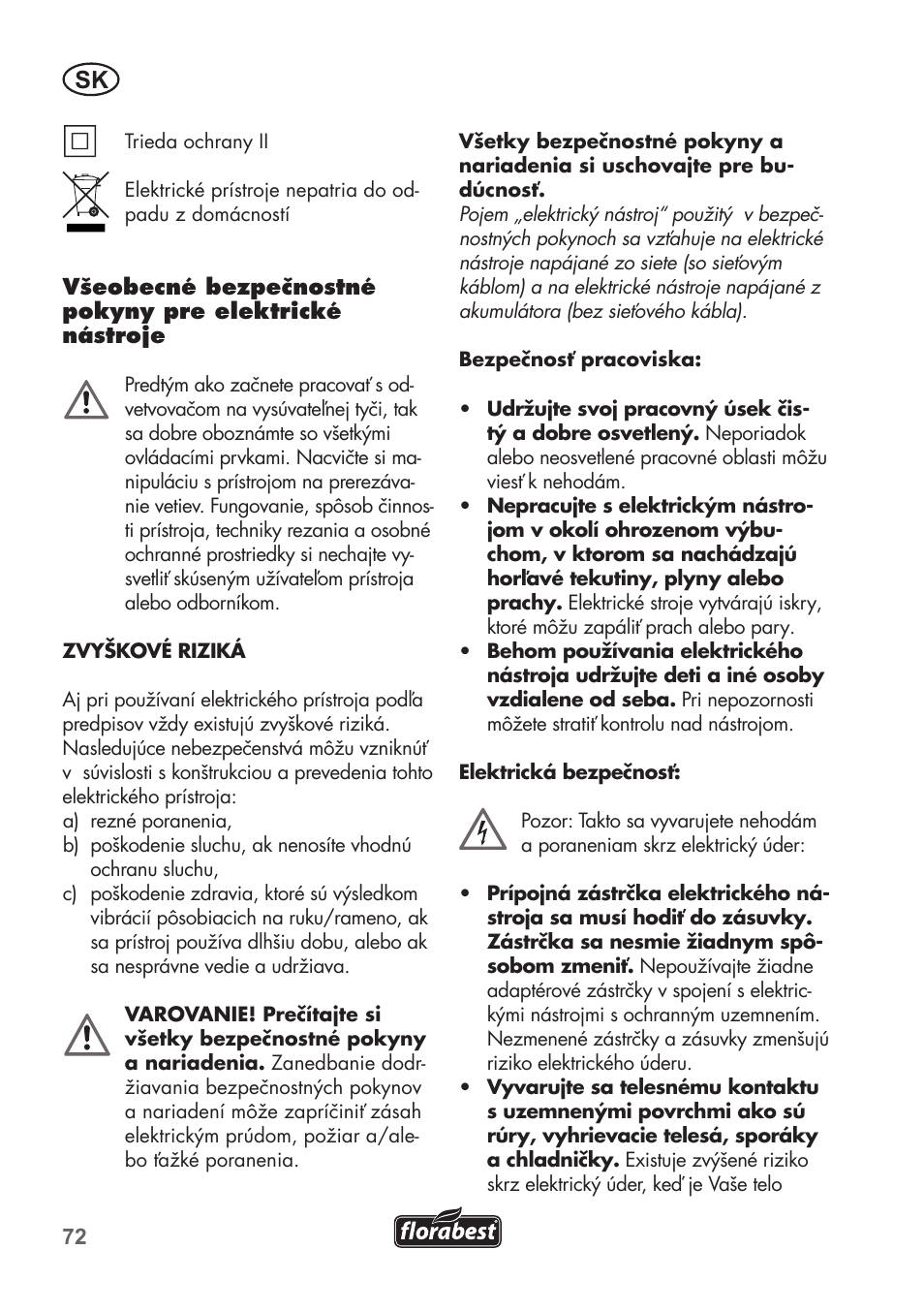 Florabest FHE 550 B2 User Manual | Page 72 / 108
