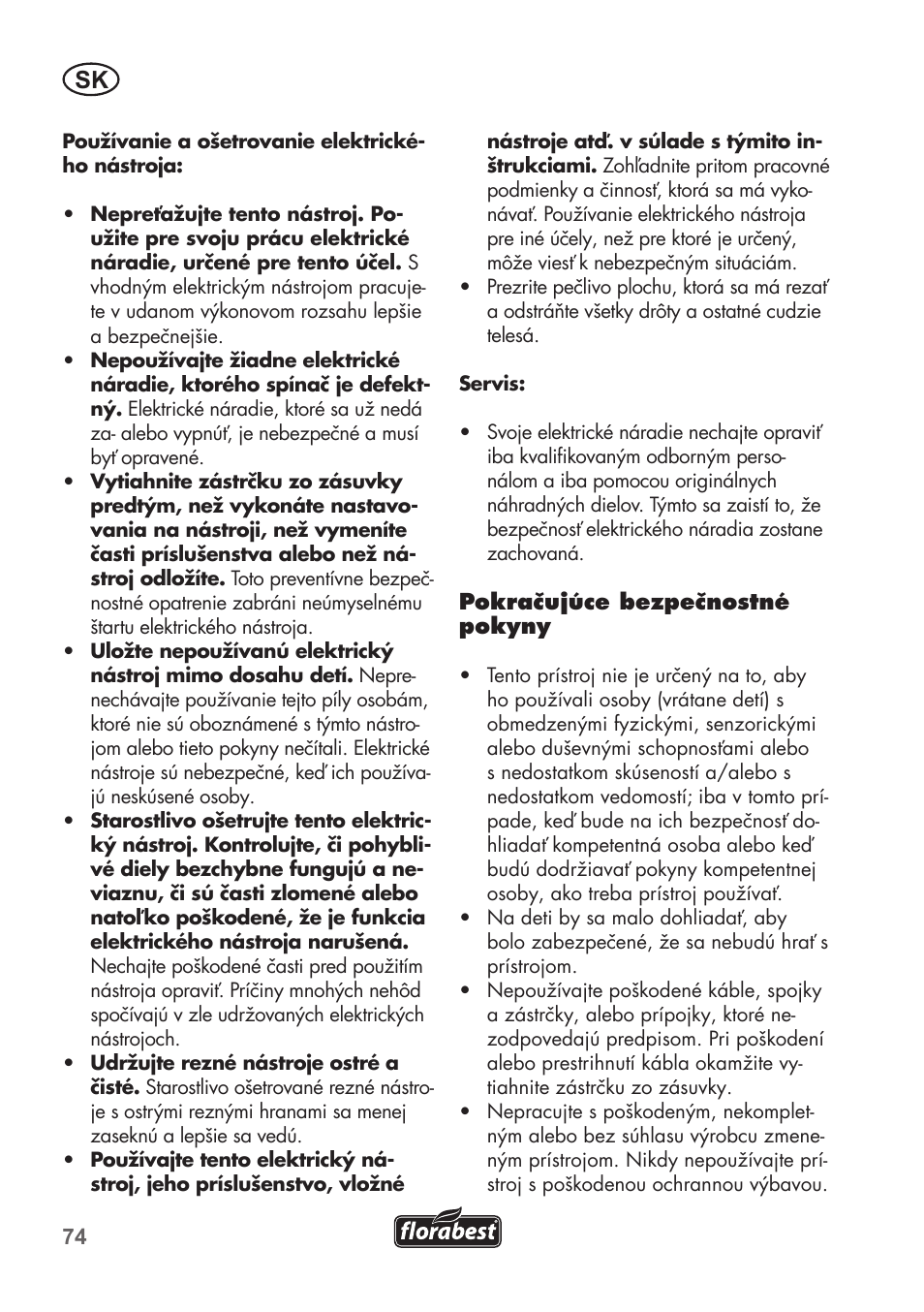 Florabest FHE 550 B2 User Manual | Page 74 / 108