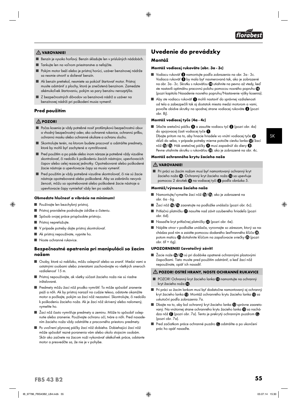 Uvedenie do prevádzky | Florabest FBS 43 B2 User Manual | Page 60 / 76