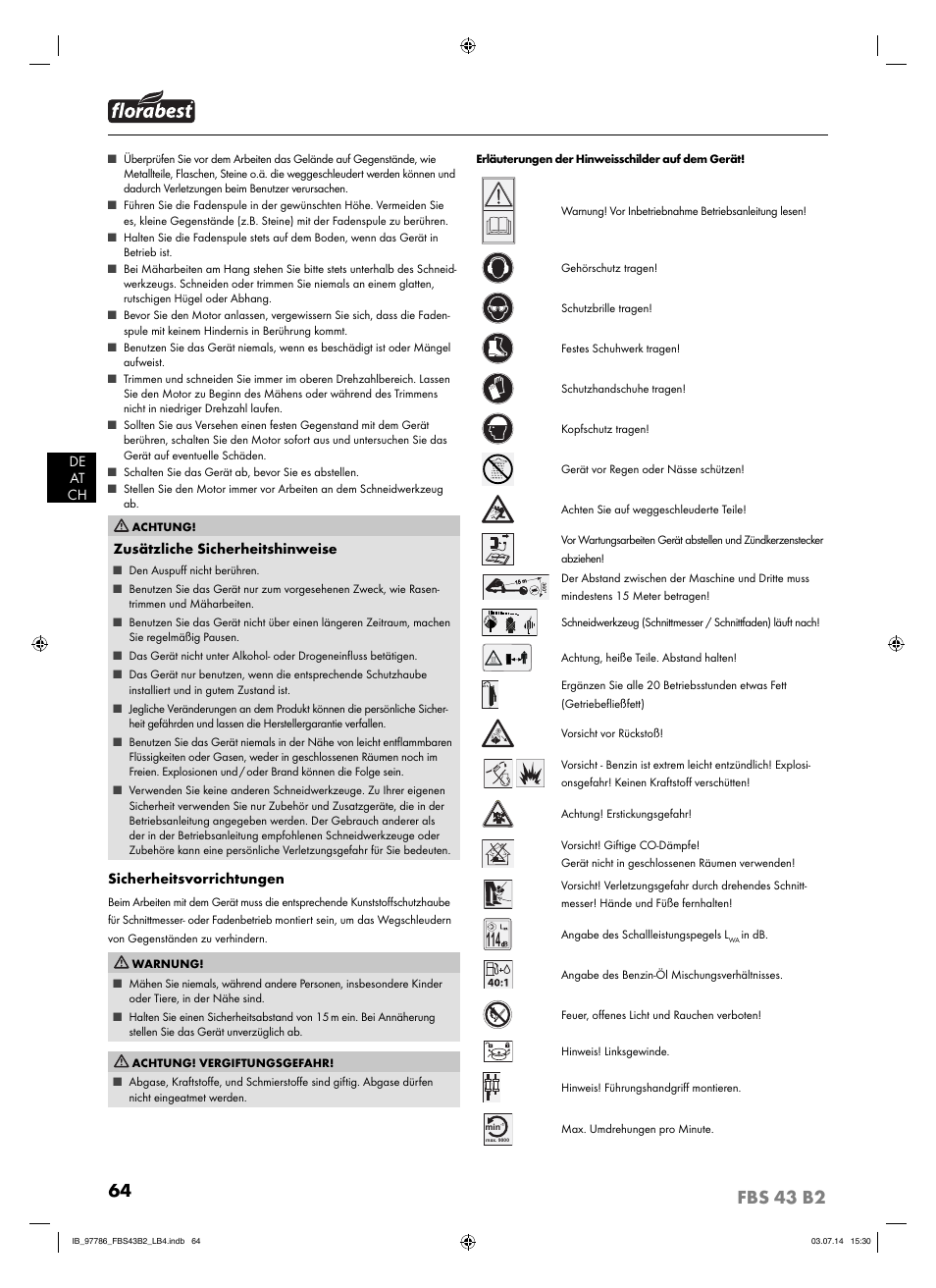 Florabest FBS 43 B2 User Manual | Page 69 / 76