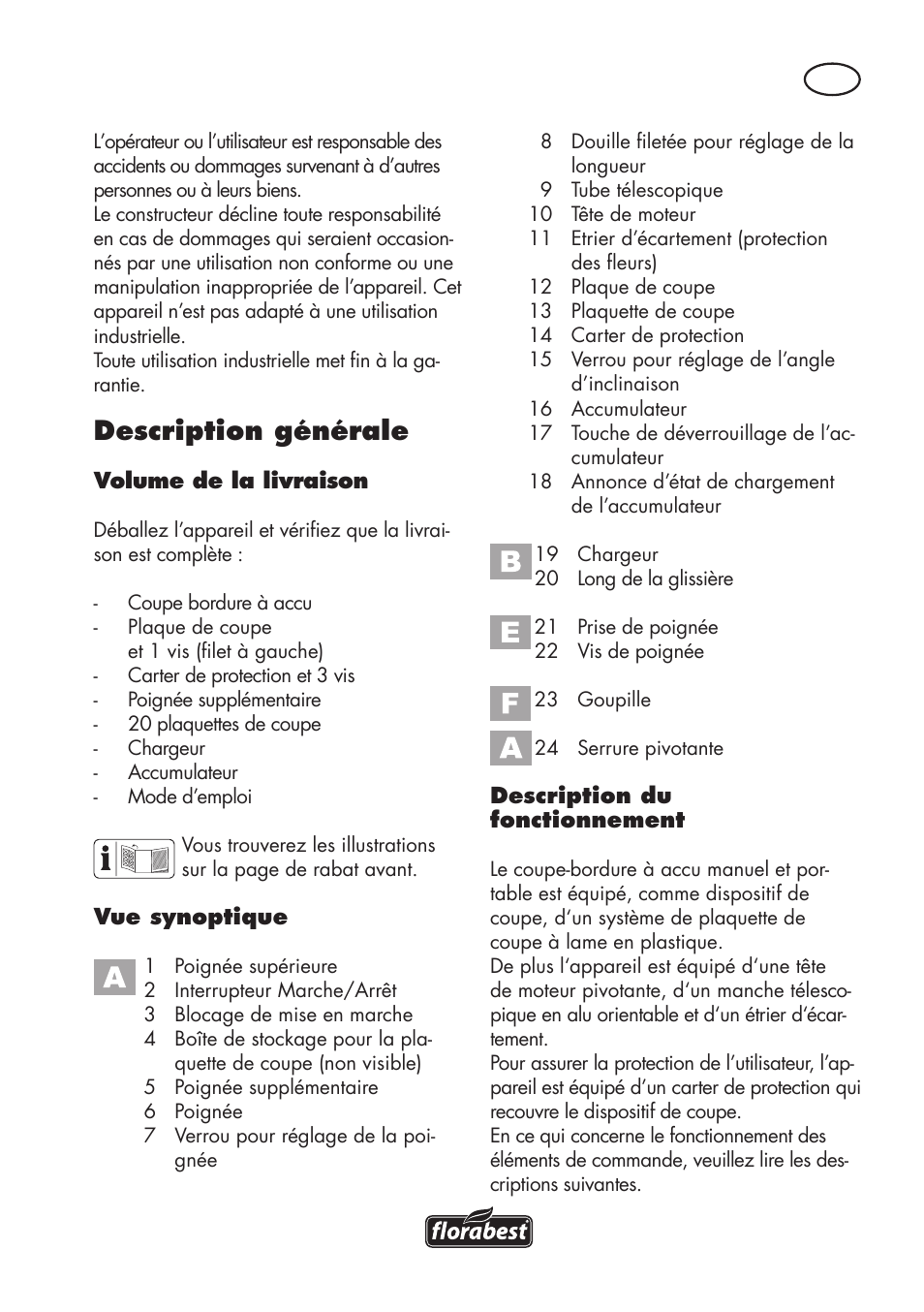 Description générale | Florabest FAT 18 B2 User Manual | Page 5 / 64