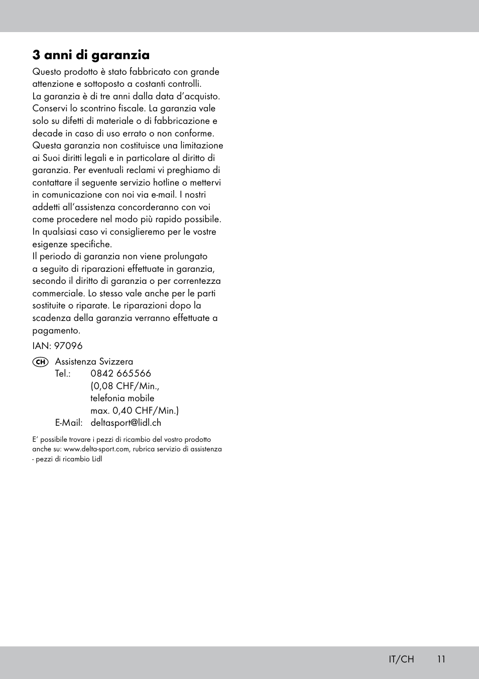 3 anni di garanzia | Florabest GK-1600 User Manual | Page 11 / 16