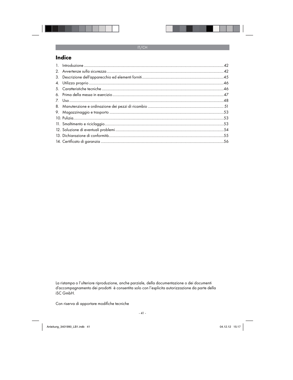 Indice | Florabest FBS 43 A1 User Manual | Page 41 / 90