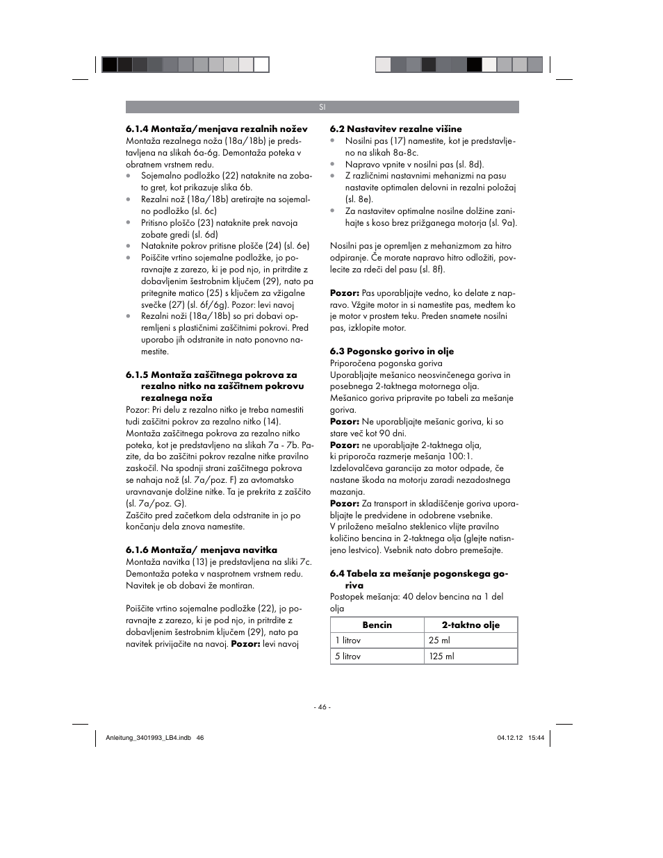 Florabest FBS 43 A1 User Manual | Page 46 / 122