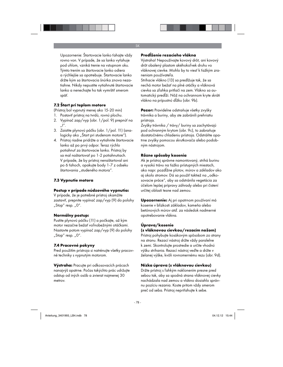 Florabest FBS 43 A1 User Manual | Page 78 / 122