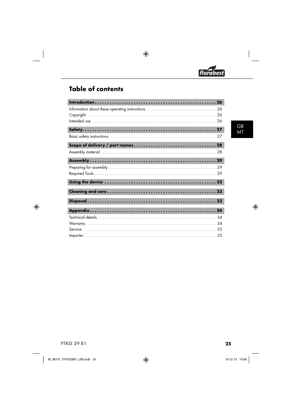 Florabest FTKG 29 B1 User Manual | Page 28 / 52