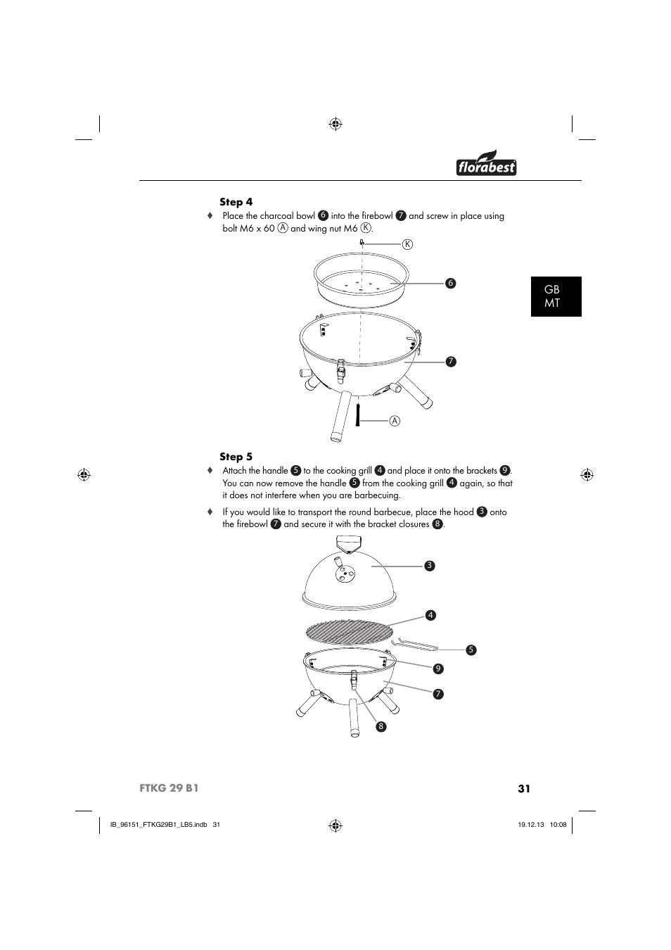 Gb mt | Florabest FTKG 29 B1 User Manual | Page 34 / 52