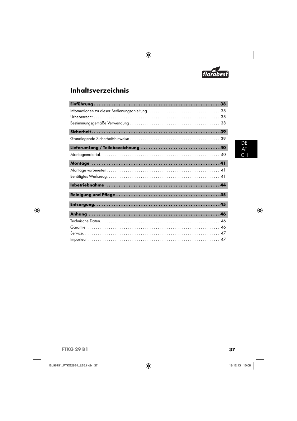 Florabest FTKG 29 B1 User Manual | Page 40 / 52