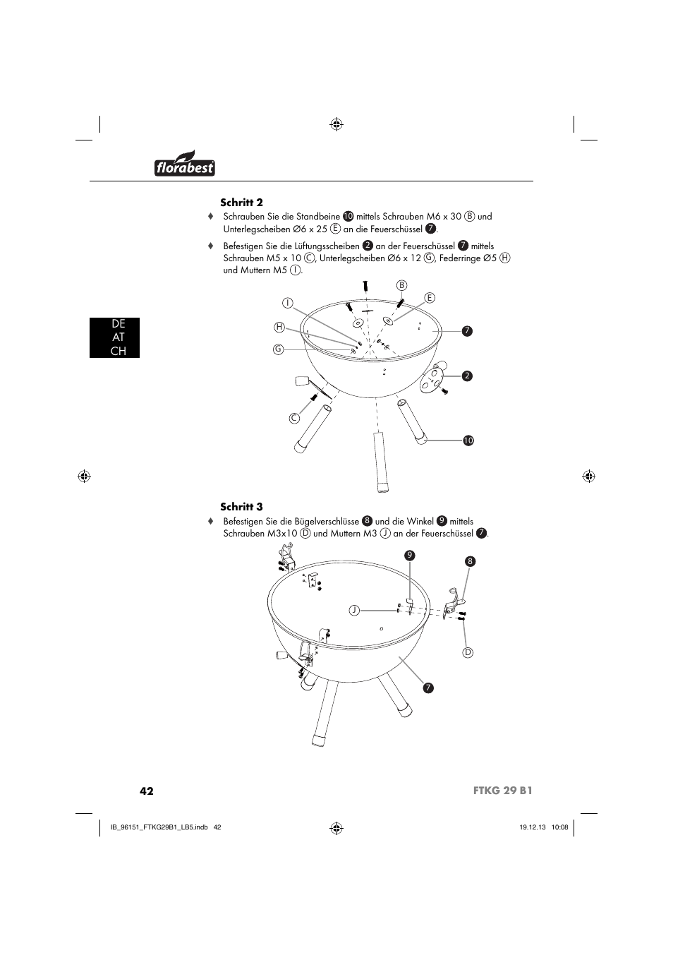 De at ch | Florabest FTKG 29 B1 User Manual | Page 45 / 52