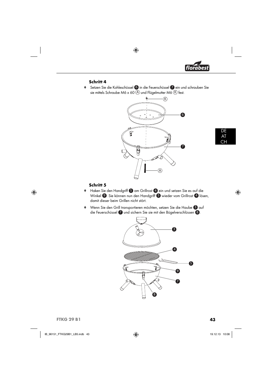 De at ch | Florabest FTKG 29 B1 User Manual | Page 46 / 52