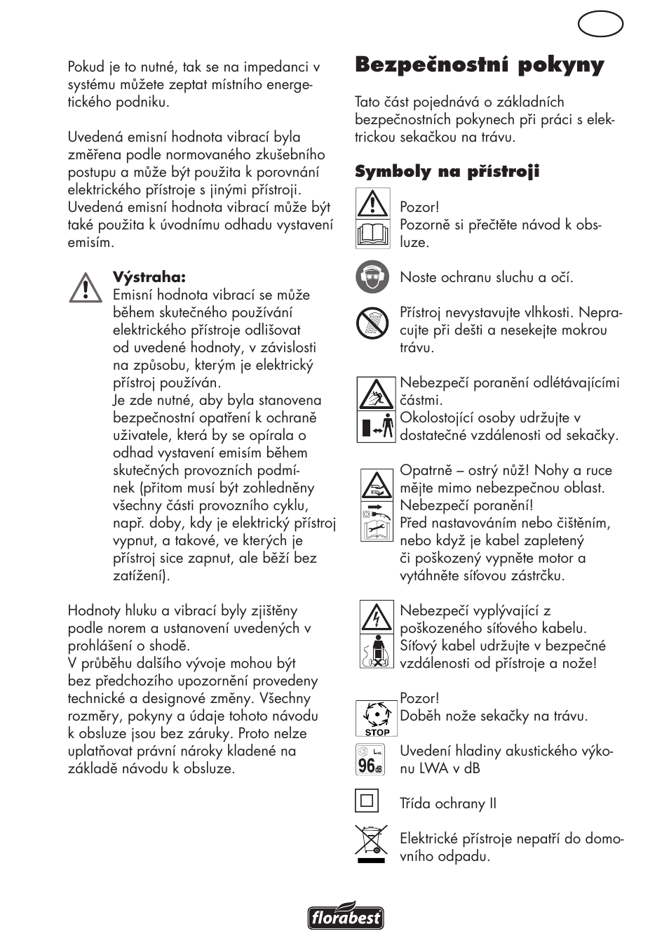 Bezpečnostní pokyny | Florabest FRM 1800 B2 User Manual | Page 59 / 108