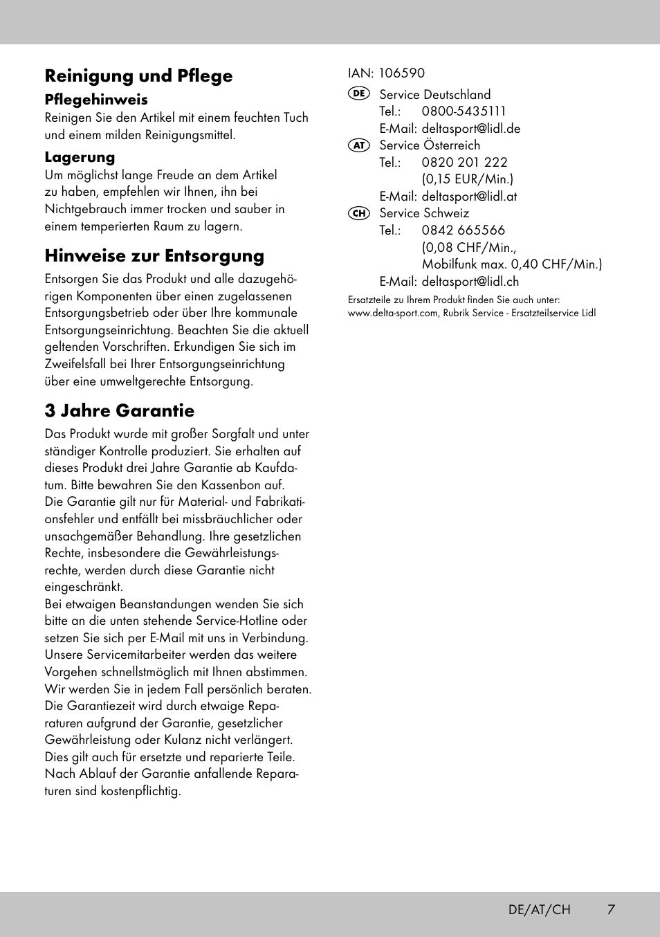 Reinigung und pflege, Hinweise zur entsorgung, 3 jahre garantie | Florabest AG-1780 User Manual | Page 5 / 14