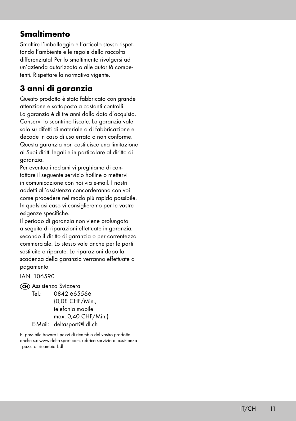 Smaltimento, 3 anni di garanzia | Florabest AG-1780 User Manual | Page 9 / 14