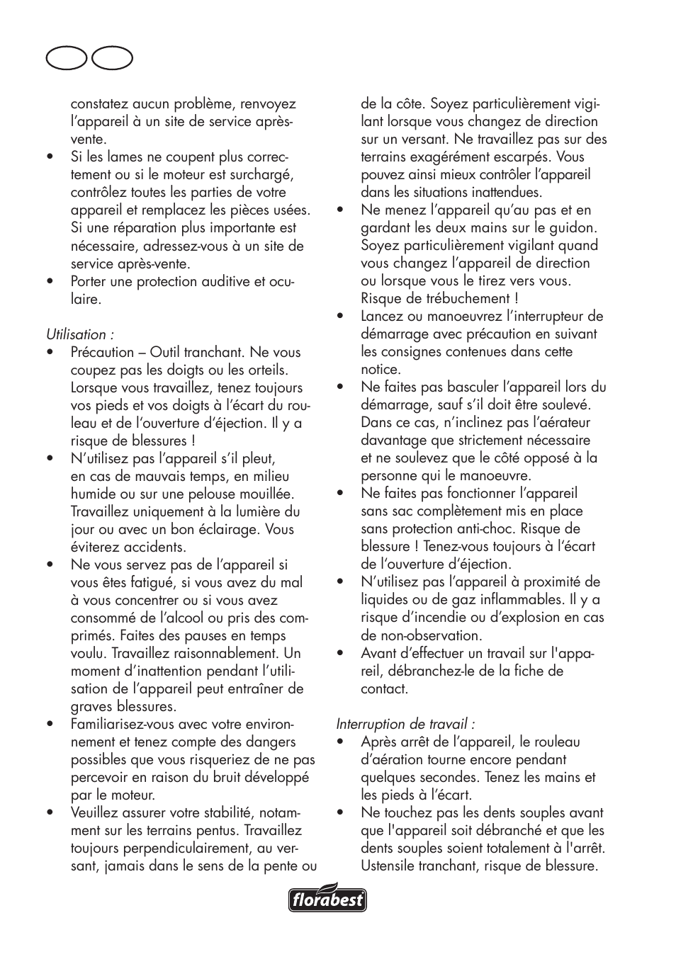 Fr be | Florabest FLV 1200 A1 User Manual | Page 24 / 72