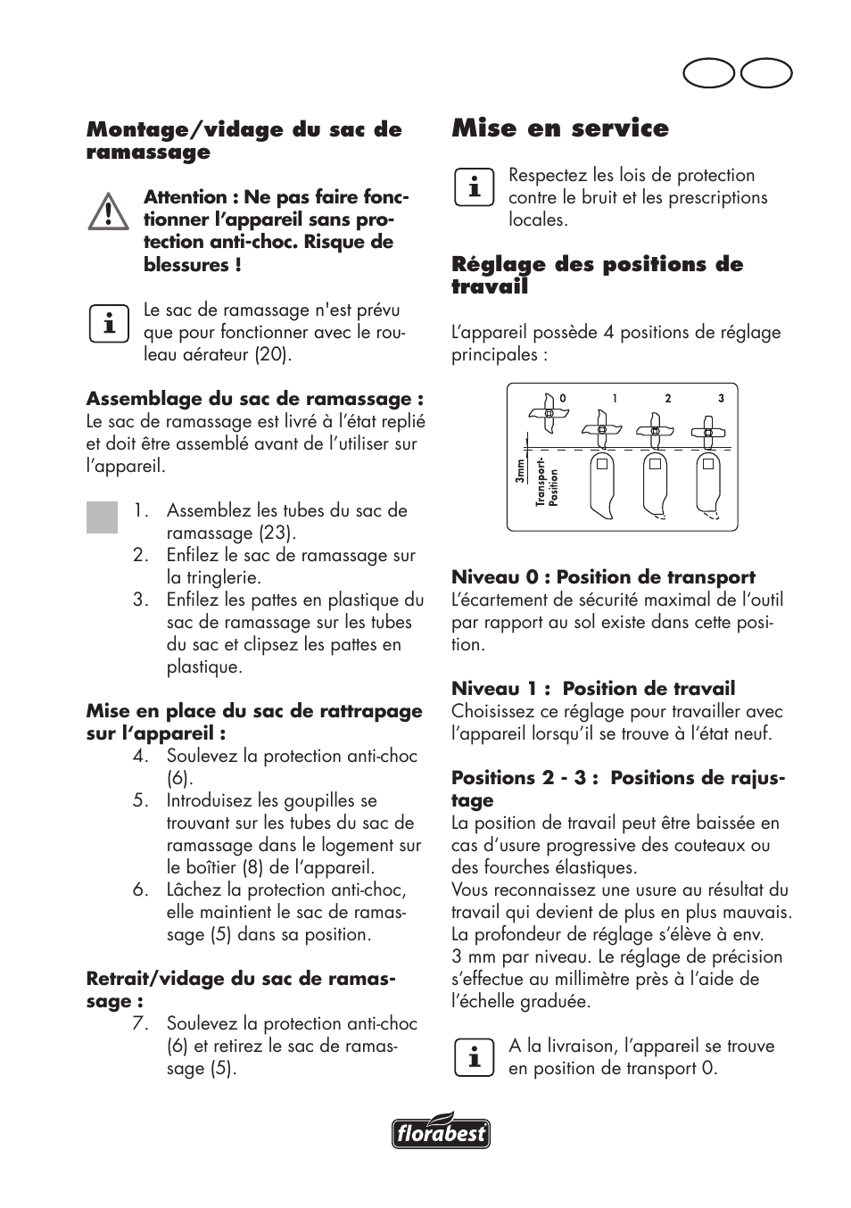 Mise en service, Fr be | Florabest FLV 1200 A1 User Manual | Page 27 / 72