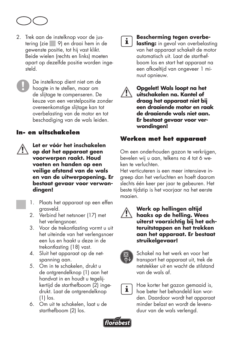 Nl be | Florabest FLV 1200 A1 User Manual | Page 44 / 72