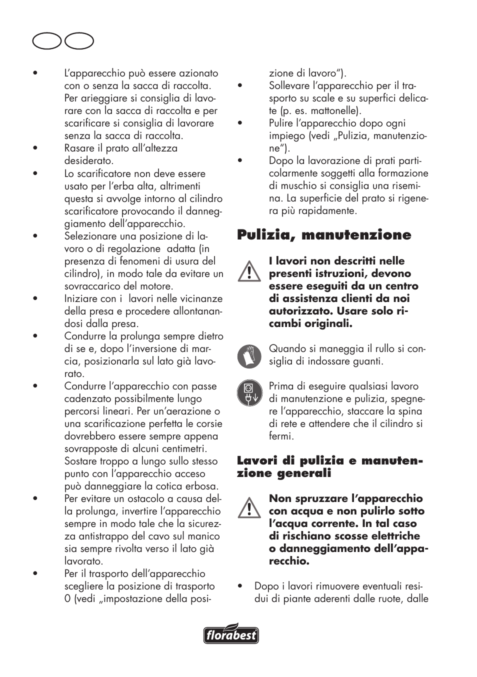 Pulizia, manutenzione, It ch | Florabest FLV 1200 A1 User Manual | Page 46 / 72