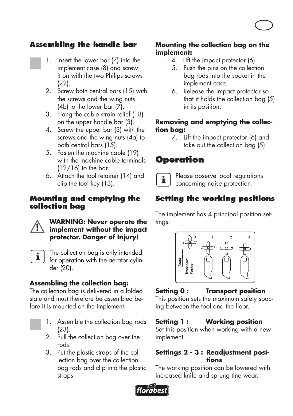 Operation | Florabest FLV 1200 A1 User Manual | Page 59 / 72
