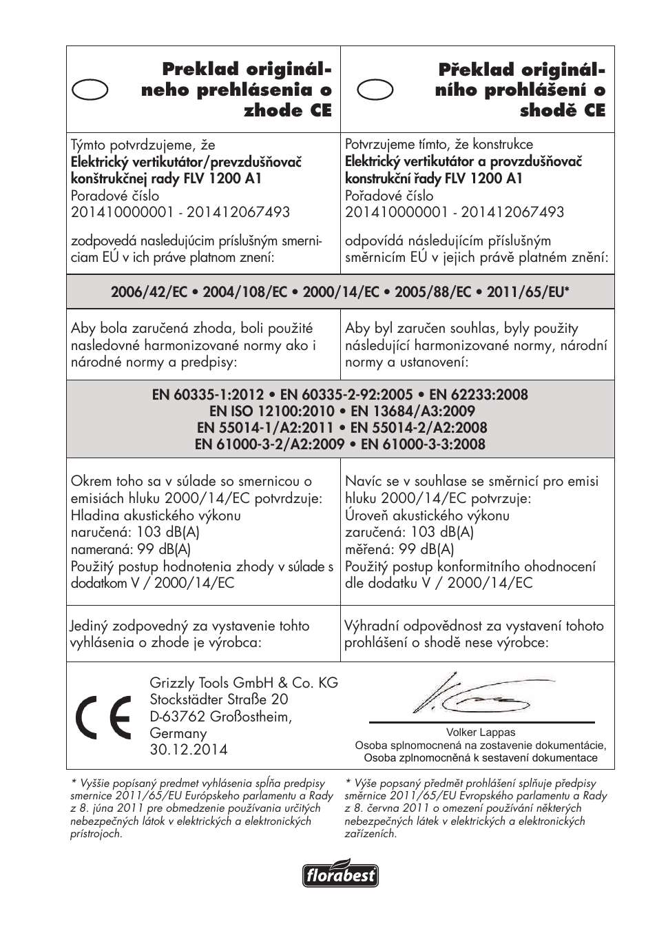 Florabest FLV 1200 A1 User Manual | Page 111 / 116