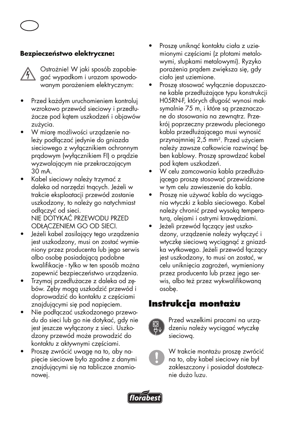 Instrukcja montażu | Florabest FLV 1200 A1 User Manual | Page 26 / 116
