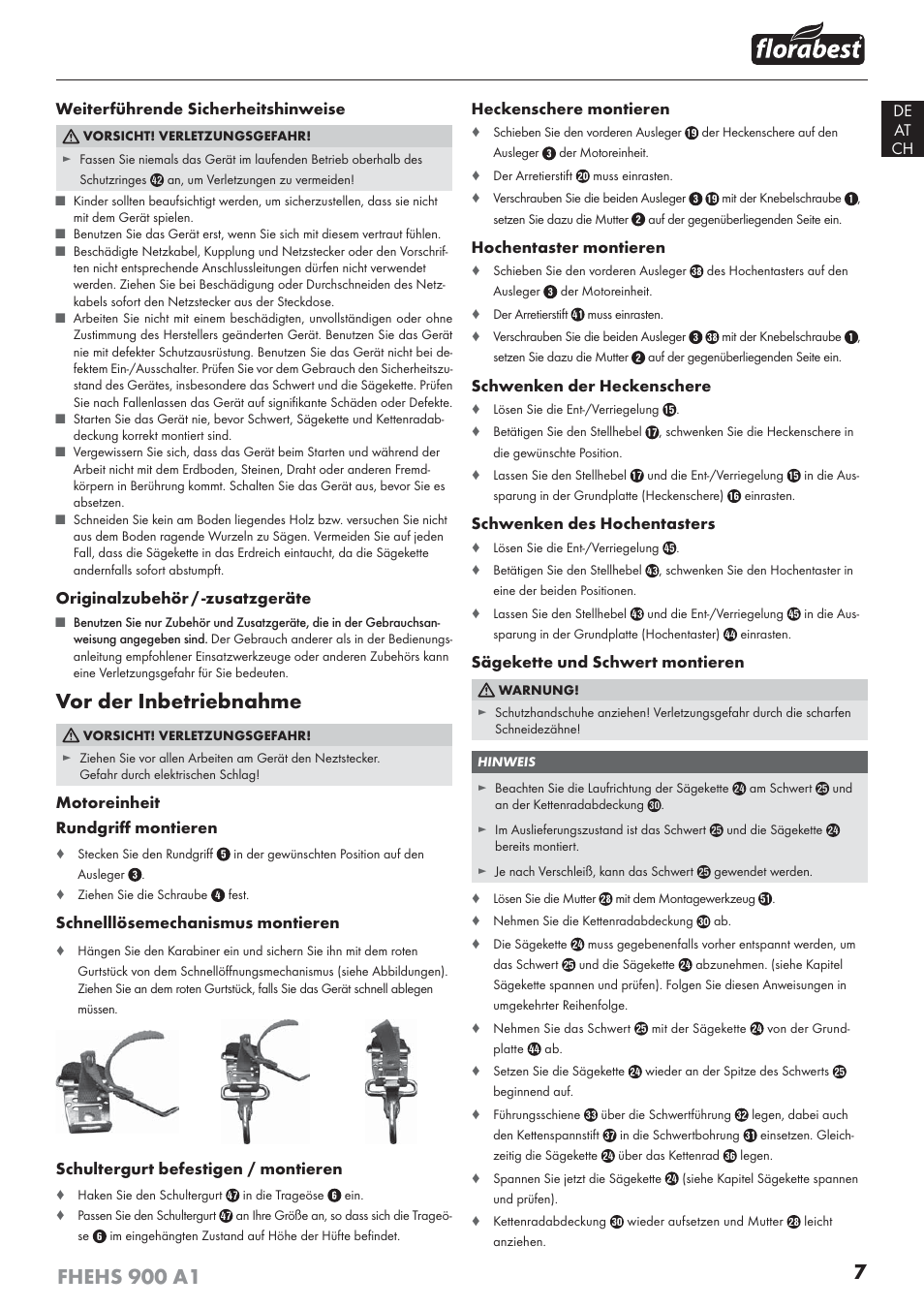 Vor der inbetriebnahme | Florabest FHEHS 900 A1 User Manual | Page 11 / 53
