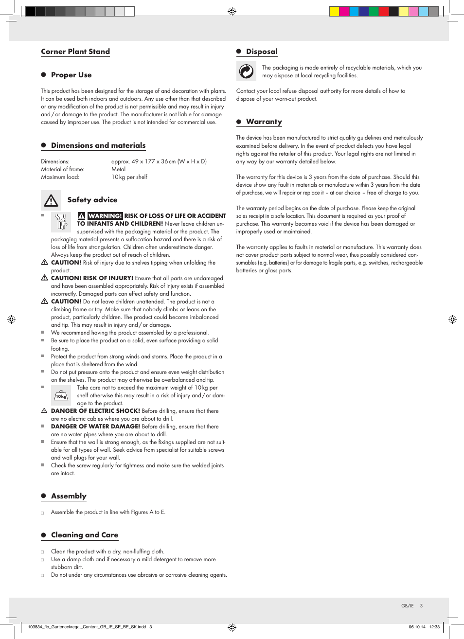 Florabest 103834-14-01 User Manual | Page 3 / 12
