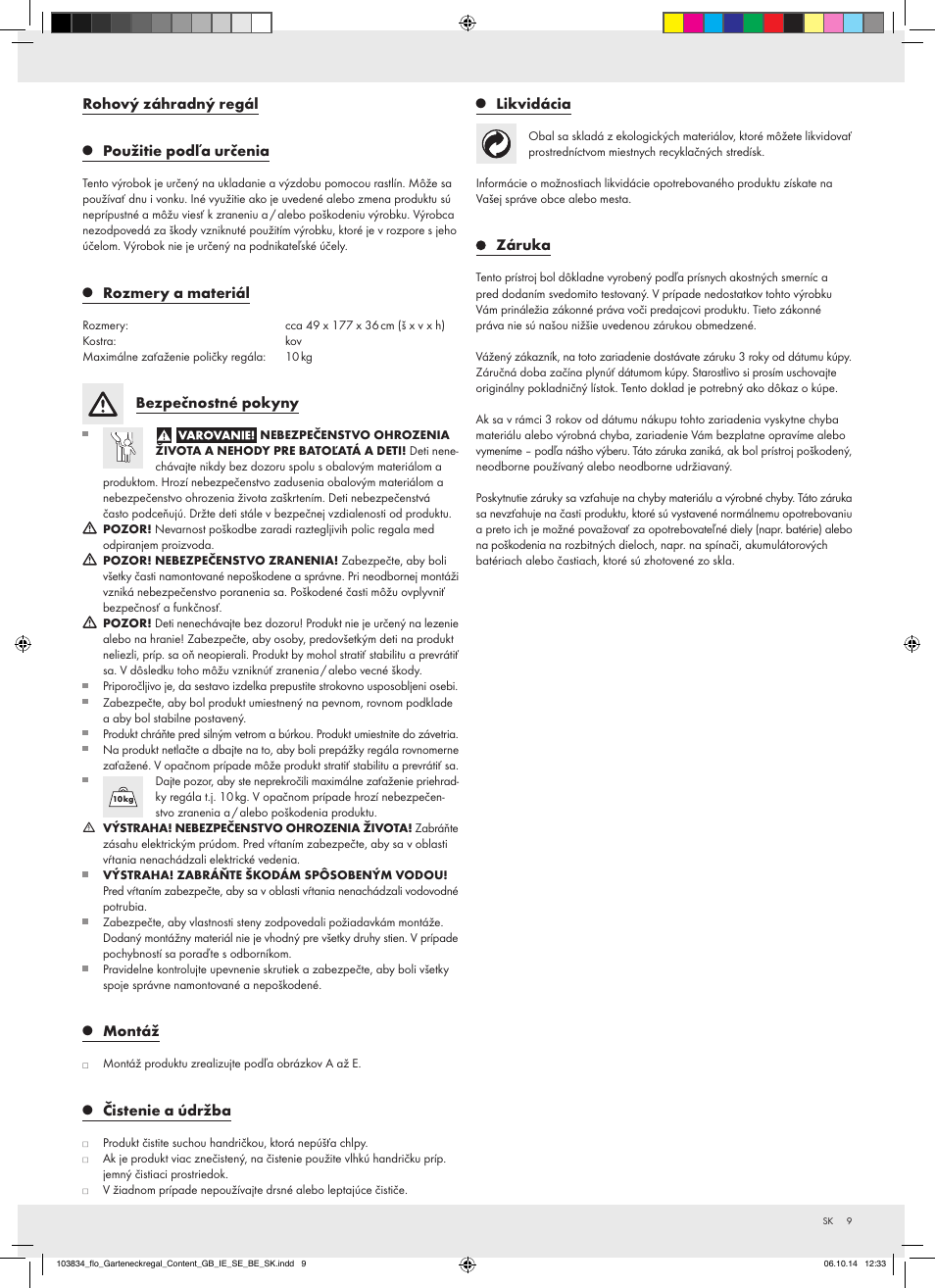 Florabest 103834-14-01 User Manual | Page 9 / 12