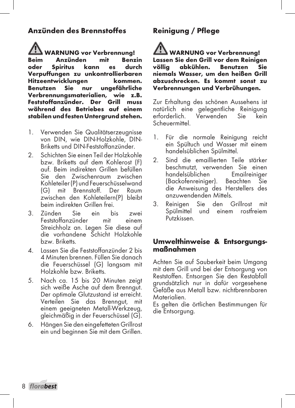 Florabest 1226 User Manual | Page 8 / 44