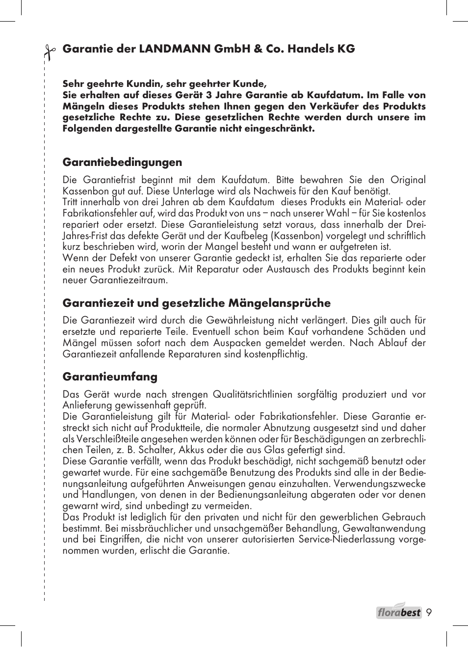 Florabest 1226 User Manual | Page 9 / 44