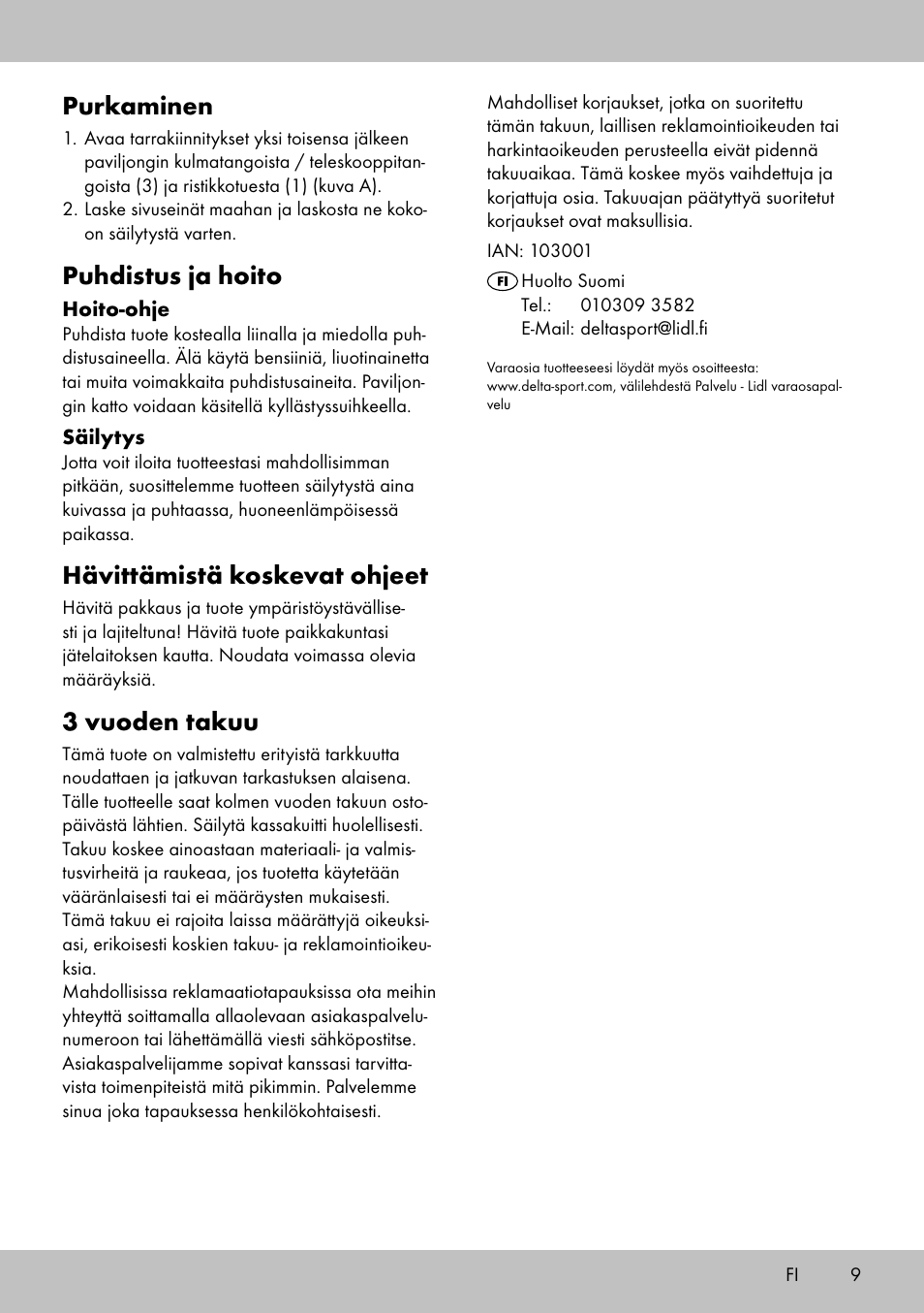 Purkaminen, Puhdistus ja hoito, Hävittämistä koskevat ohjeet | 3 vuoden takuu | Florabest SP-1798 User Manual | Page 9 / 20