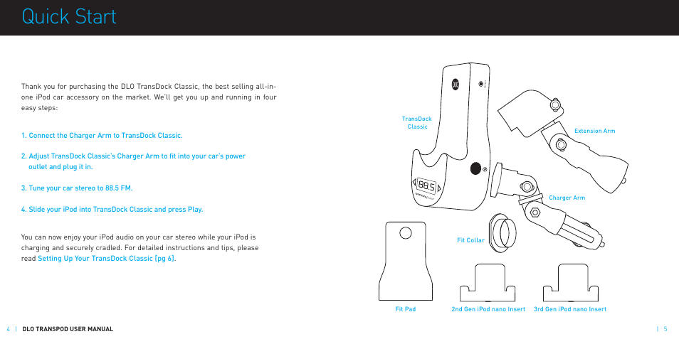 Quick start | DLO TransDock Classic User Manual | Page 3 / 10