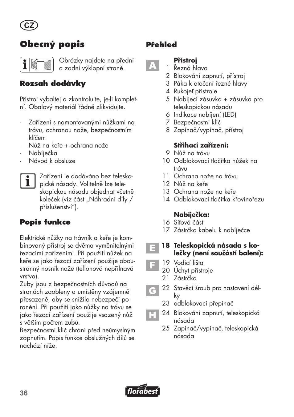 Obecný popis | Florabest FGS 3.6 A1 User Manual | Page 36 / 92