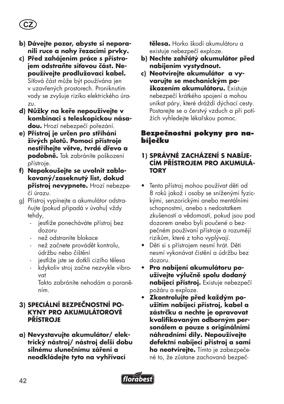 Florabest FGS 3.6 A1 User Manual | Page 42 / 92