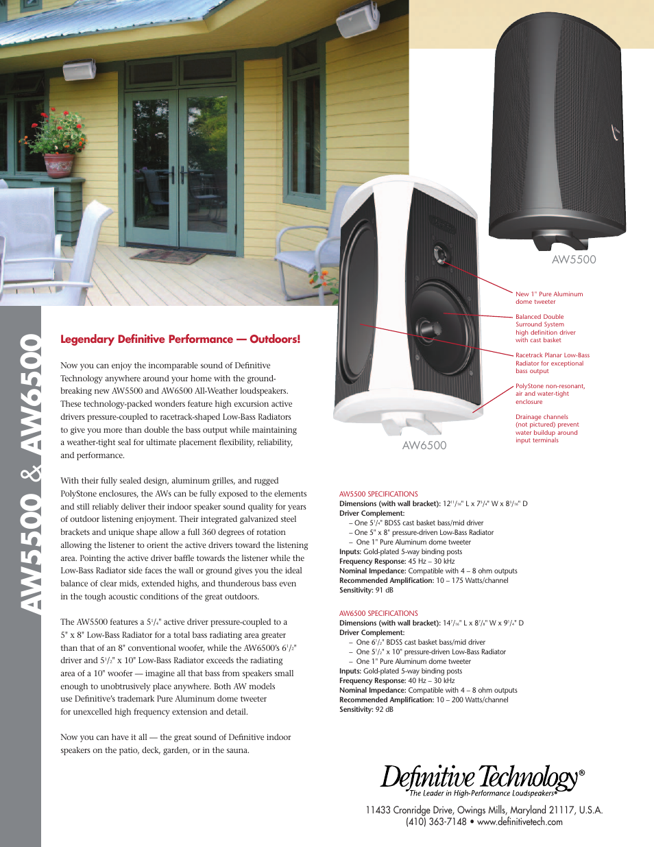 Definitive Technology All Weather AW6500 User Manual | Page 4 / 4