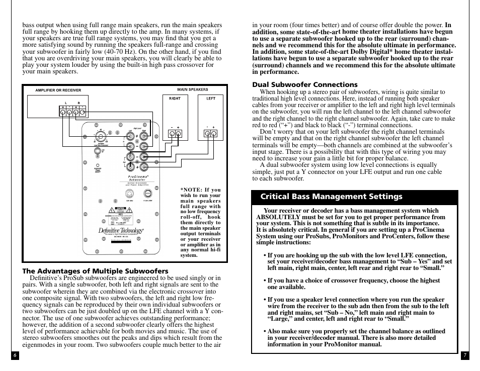 Definitive Technology PROSUB 800/1000 User Manual | Page 7 / 12