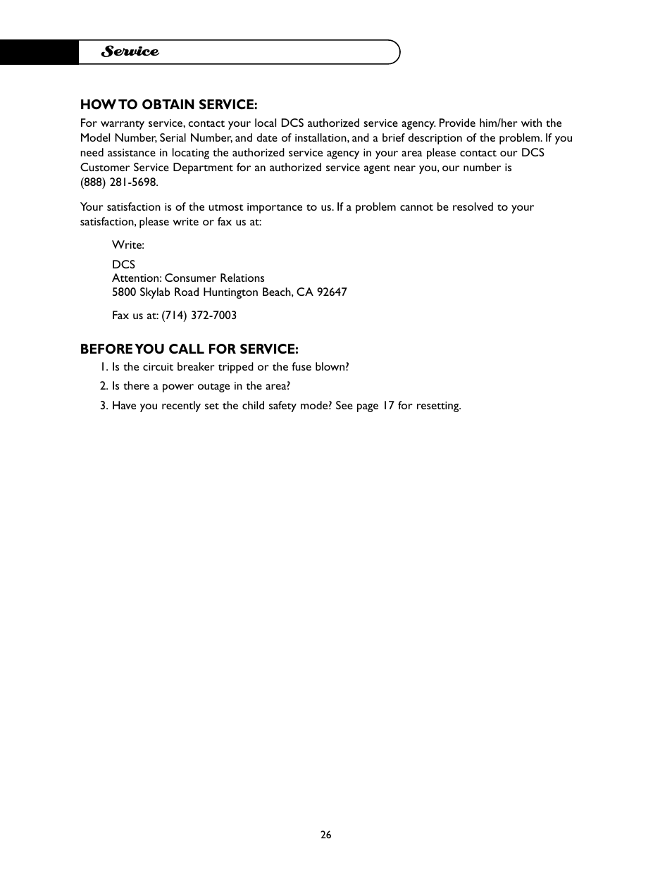 DCS WO-227WT User Manual | Page 27 / 30