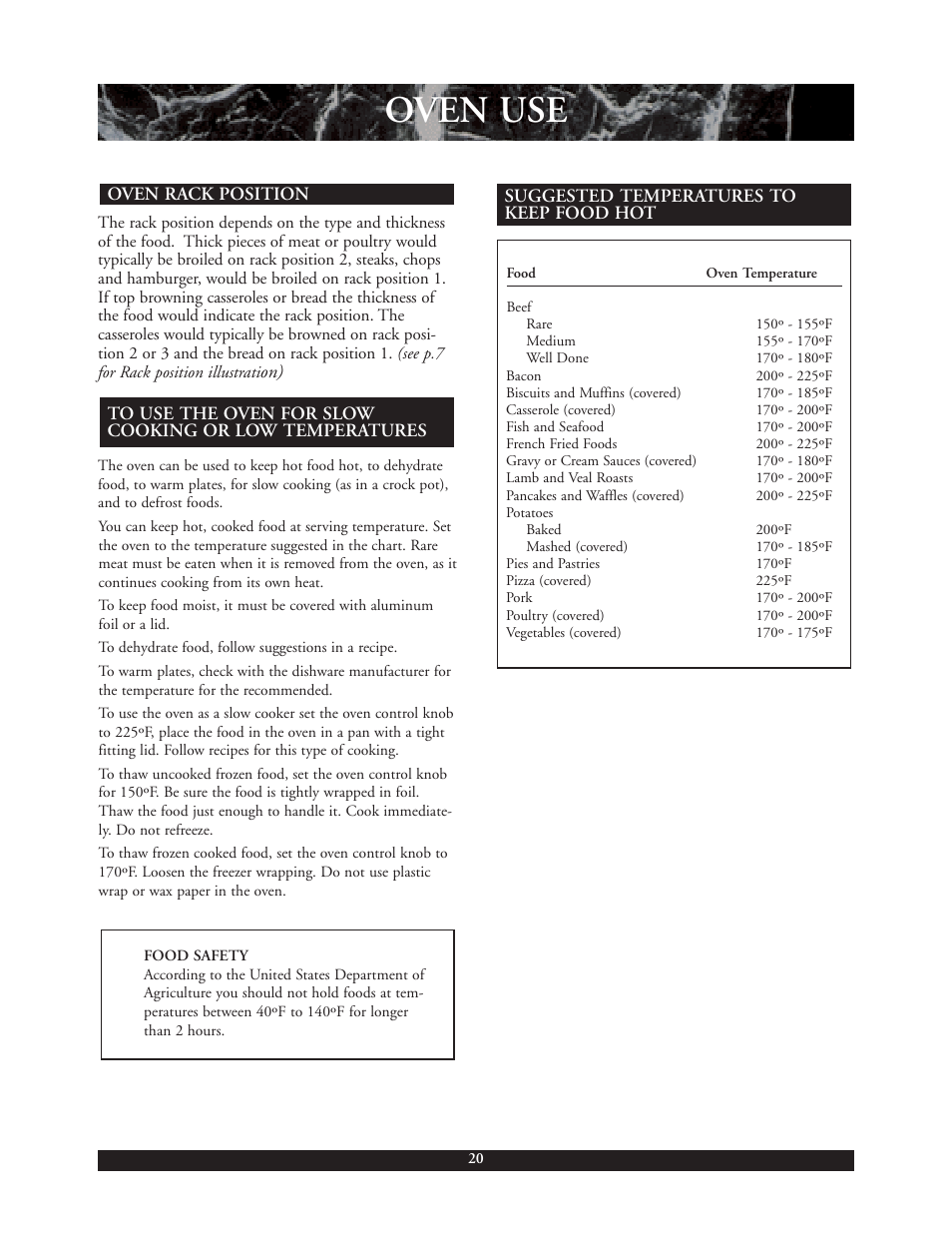 Oven use | DCS 30 inch User Manual | Page 21 / 31