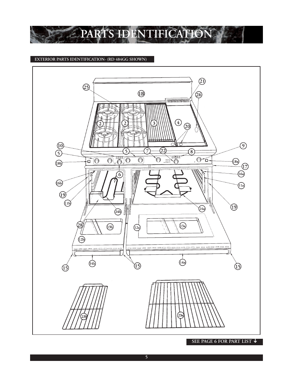 Parts identification | DCS 30 inch User Manual | Page 6 / 31