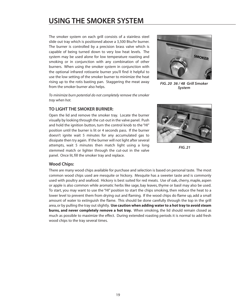 Using the smoker system | DCS BGB36-BQAR User Manual | Page 20 / 42